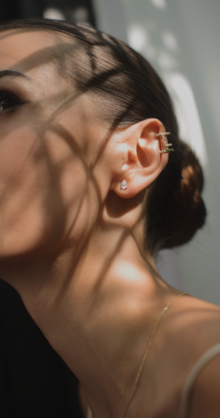 Pear Stud Silver