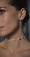 Thela Choker Necklace White Gold Plated