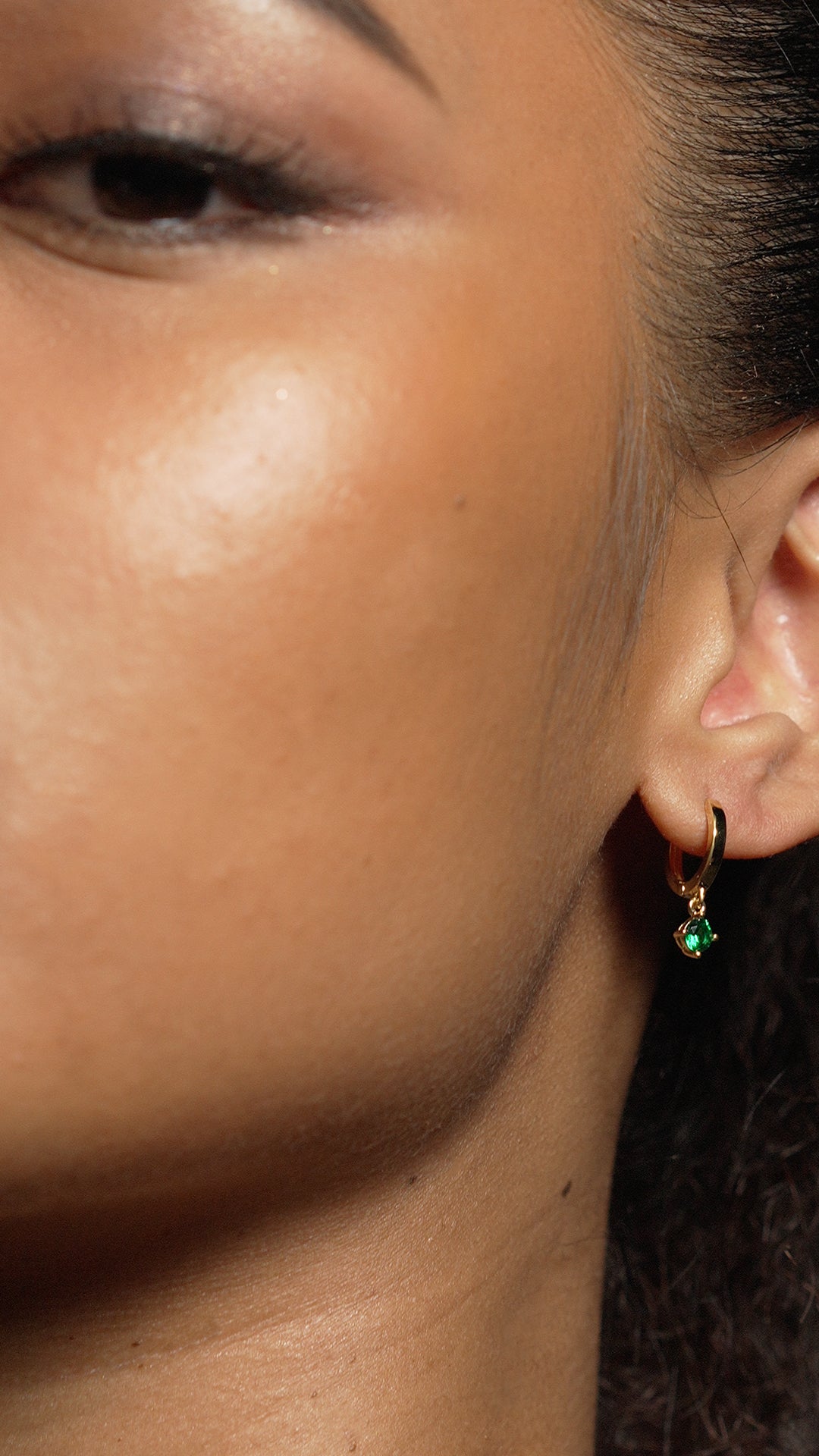 Tilda Hoop Earrings Emerald Gold Vermeil