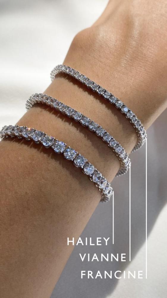 Vianne Round Prong Tennis Bracelet White Gold Plated