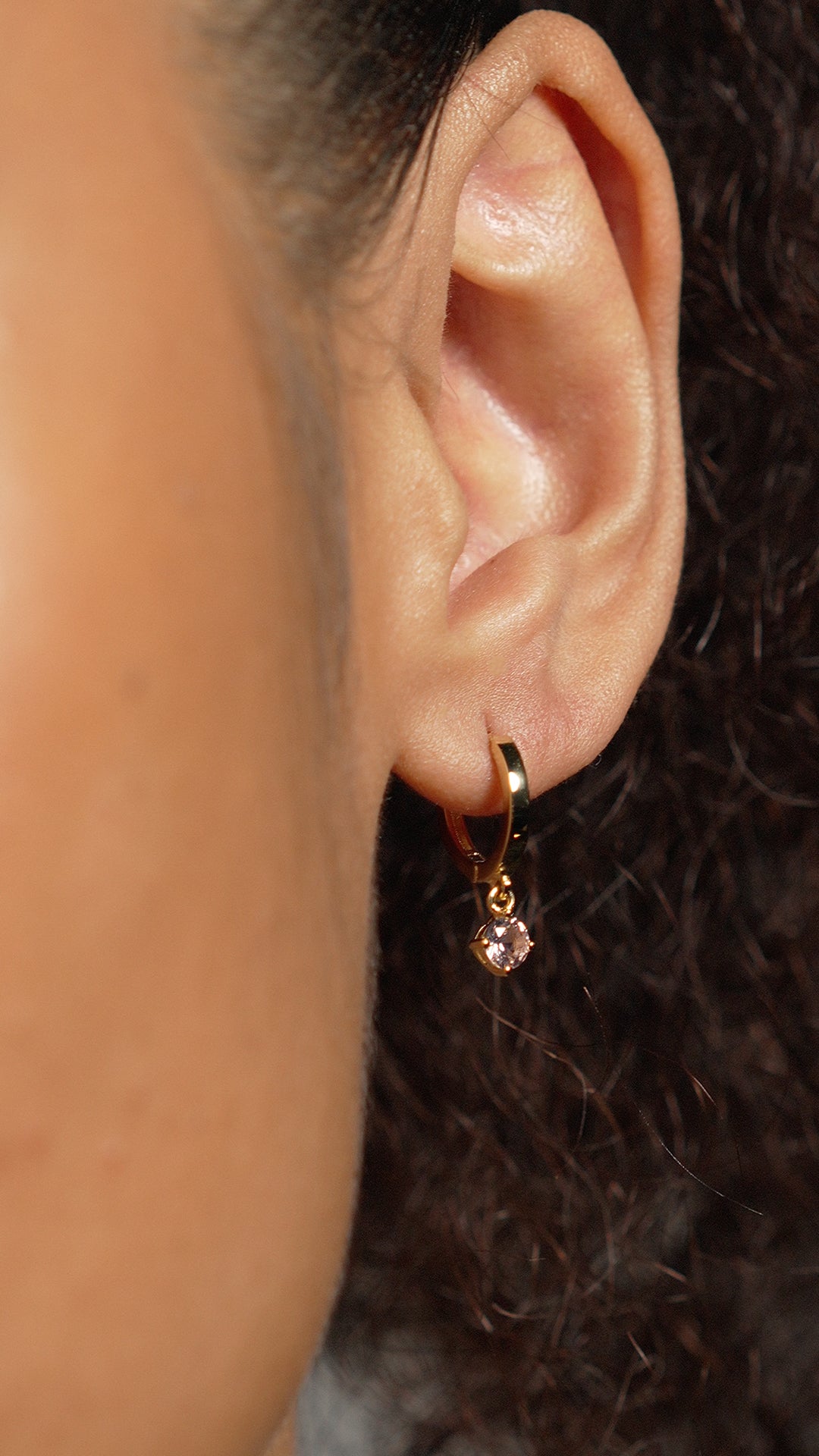 Tilda Hoops Morganite Gold Vermeil