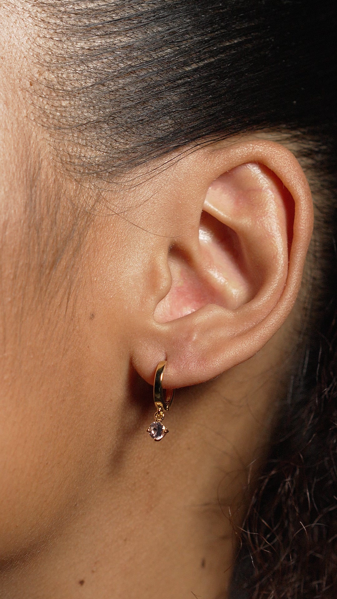 Tilda Hoops Morganite Gold Vermeil