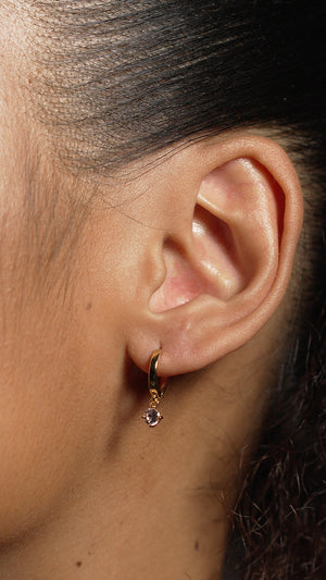 Tilda Hoops Morganite Gold Vermeil