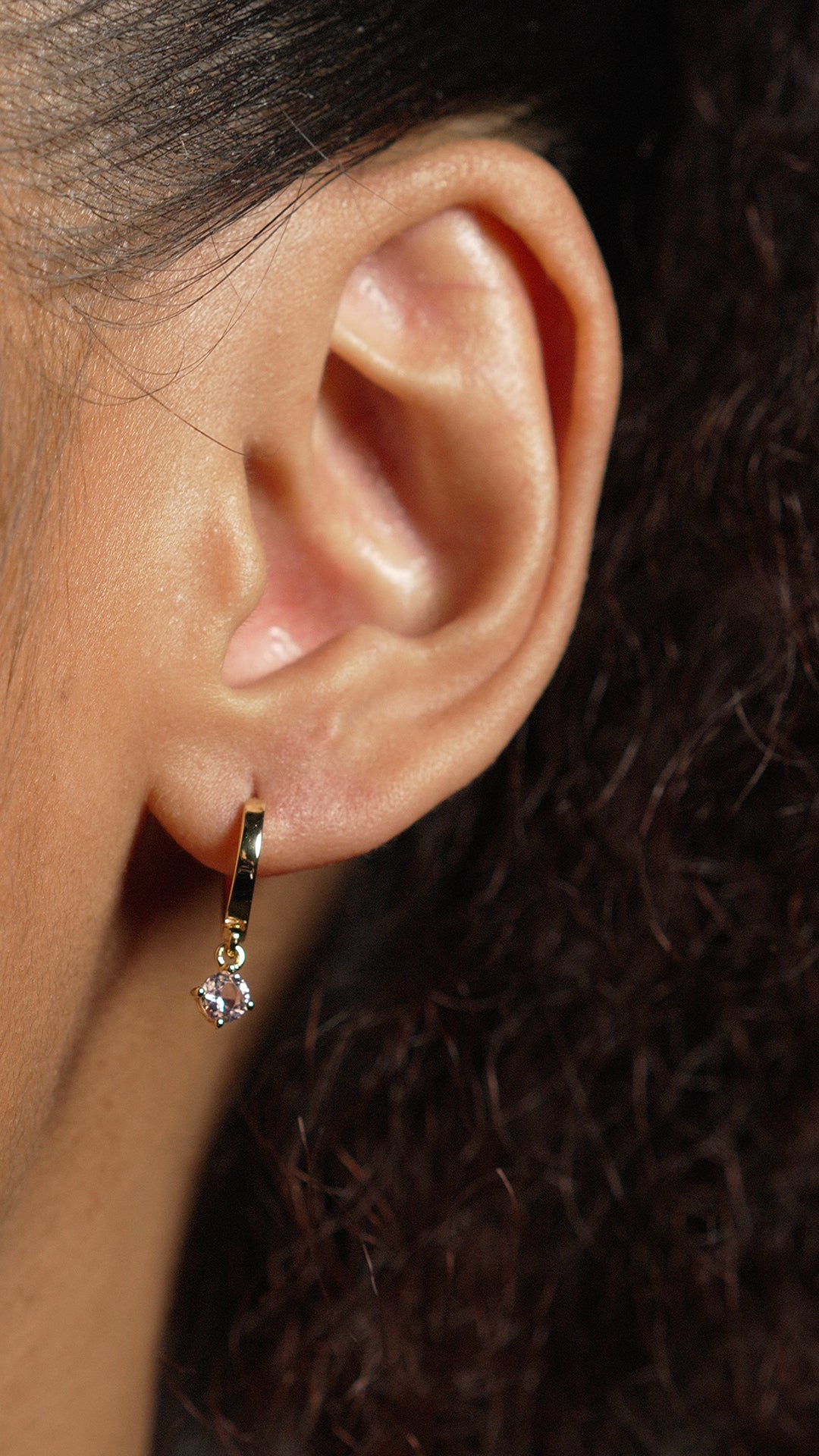 Tilda Hoops Morganite Gold Vermeil