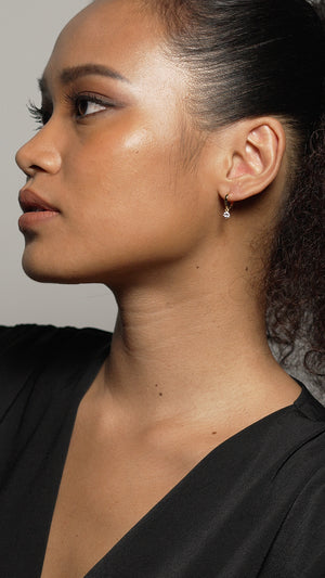 Tilda Hoops Morganite Gold Vermeil