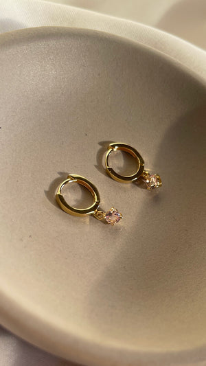 Tilda Hoops Morganite Gold Vermeil