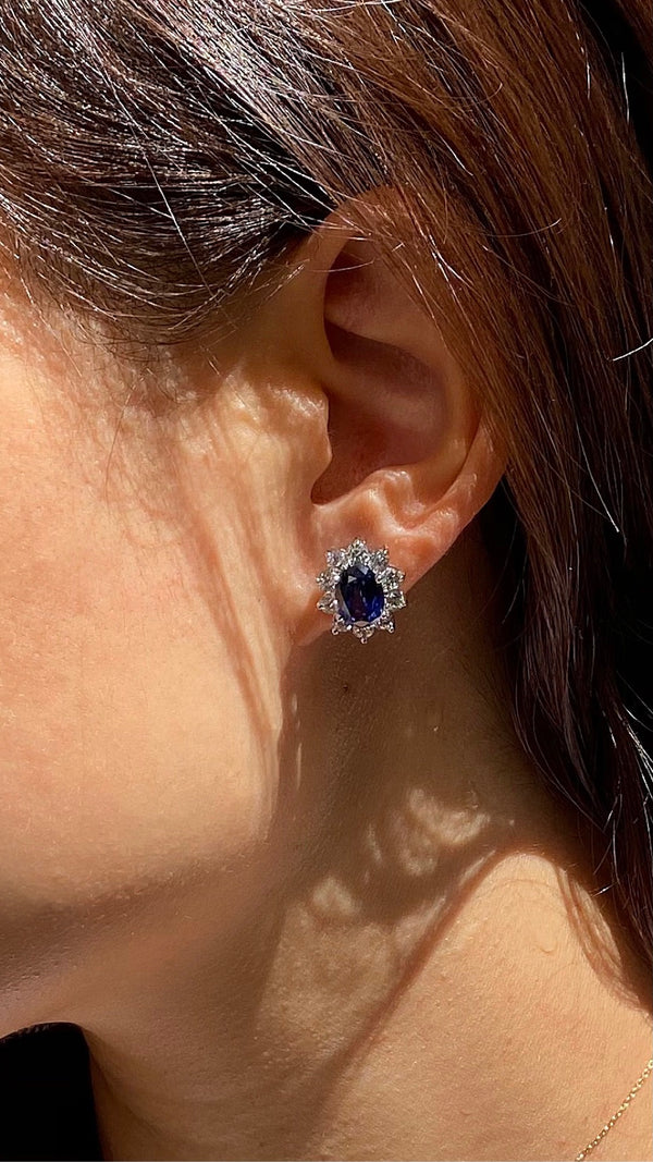 Lisa Earrings Sapphire Sterling Silver