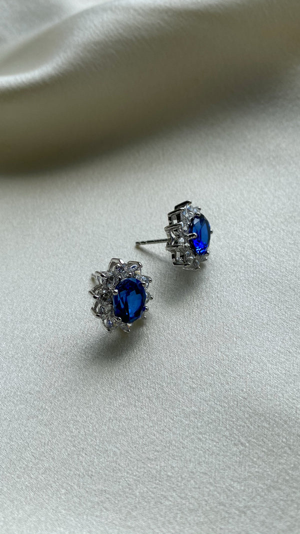 Lisa Earrings Sapphire Sterling Silver
