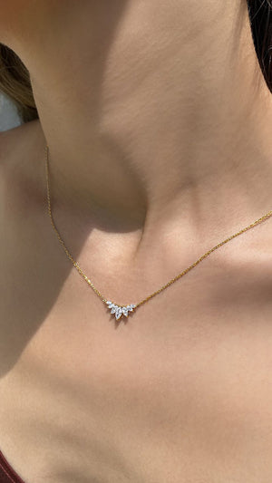 Tulisa Marquise Necklace Gold Vermeil