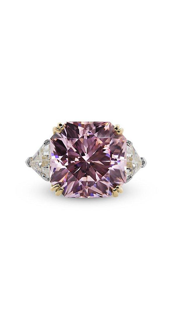 Flanders Pink Trilogy Ring 9K White Gold