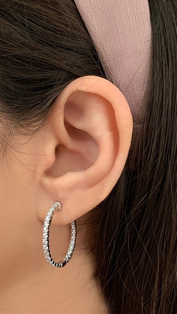 Cassia Small Hoop Earrings Sterling Silver