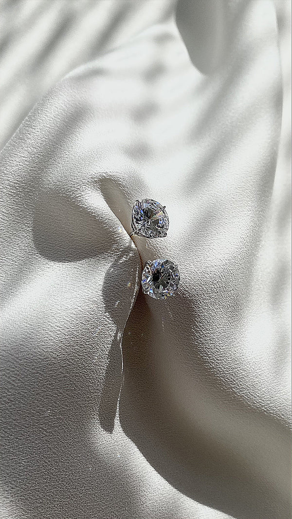 Irene Diamond Stud Earrings 18K White Gold