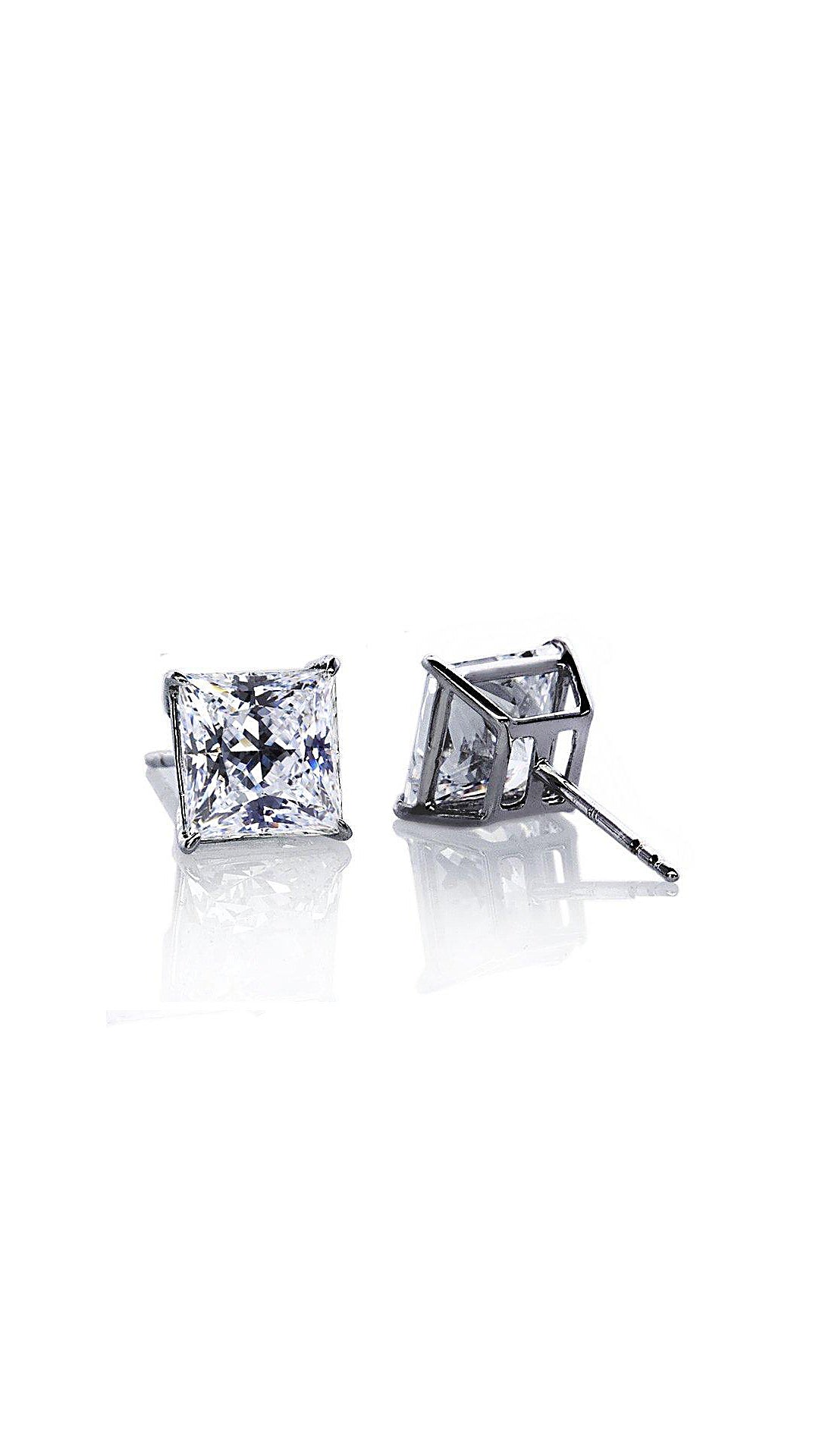 Chester Princess Studs White Gold