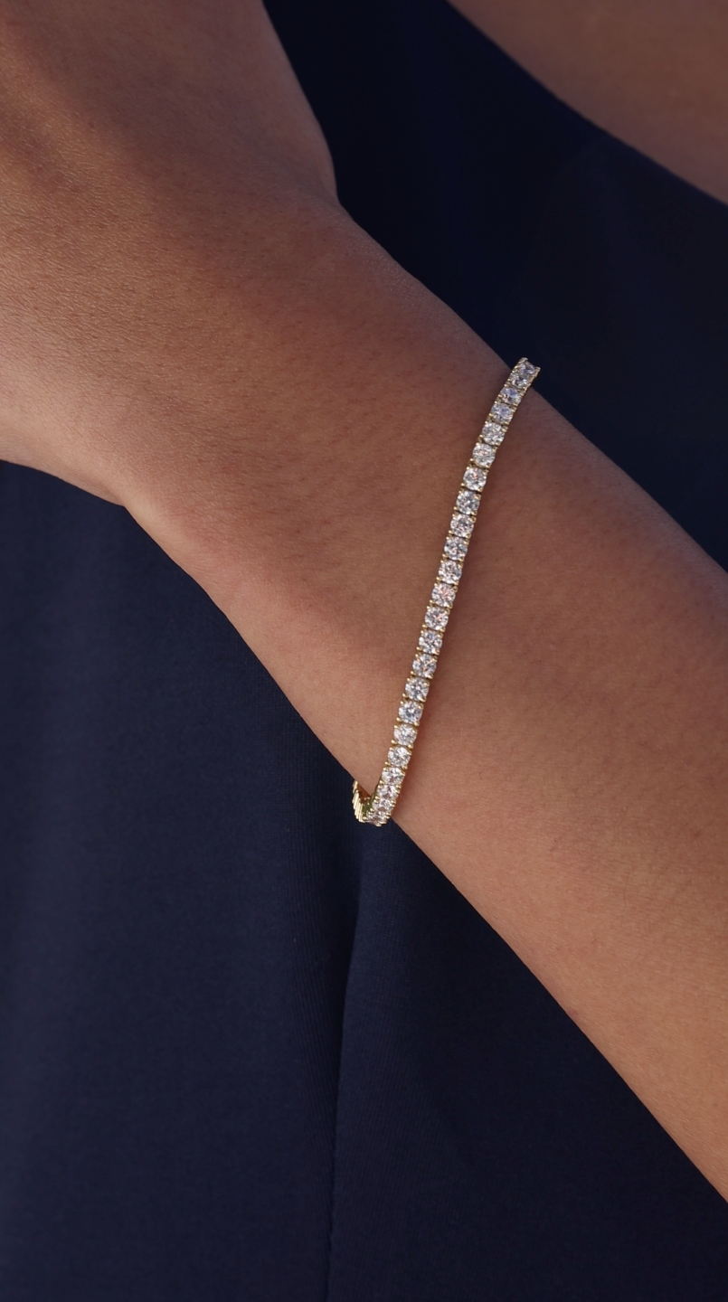 The Monroe Tennis Bracelet-Gold main image 0