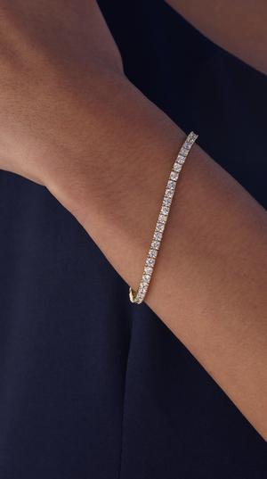 A classic tennis bracelet with mid-size stones for timeless elegance.