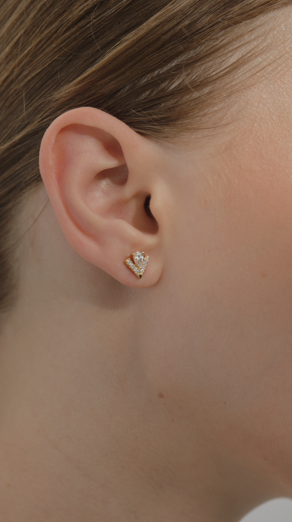 Victoria Stud Earrings Gold Vermeil