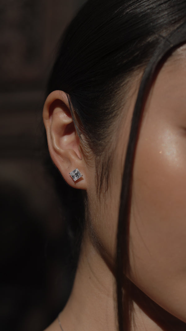 Zara Stud Earrings 9K White Gold