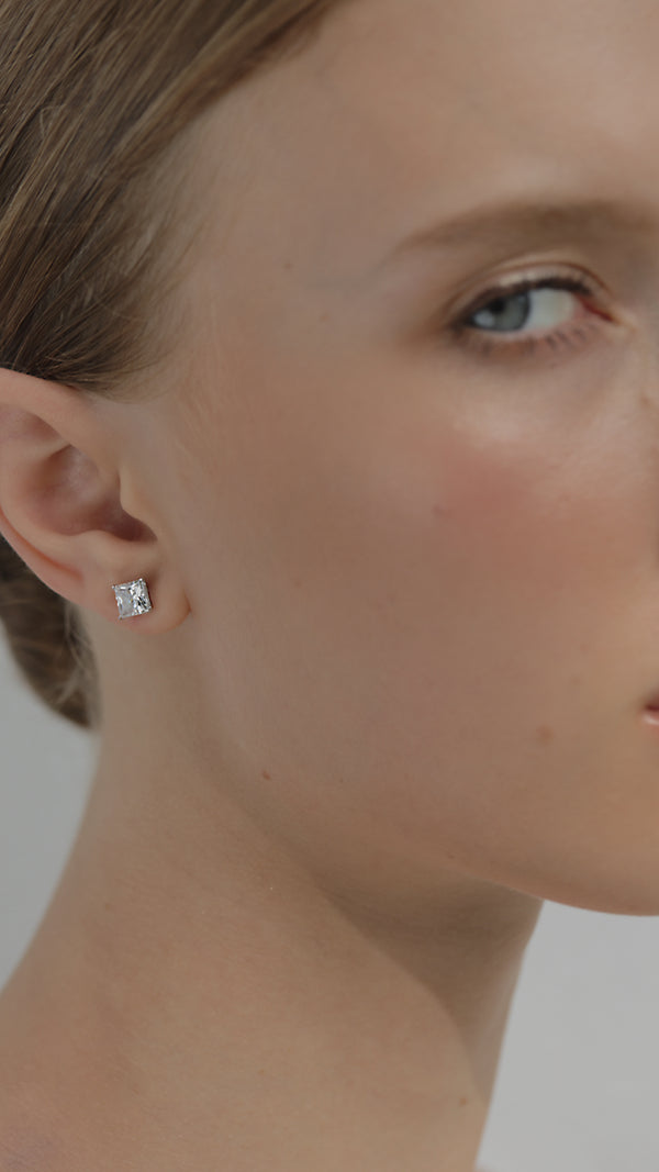 Zara Stud Earrings 9K White Gold