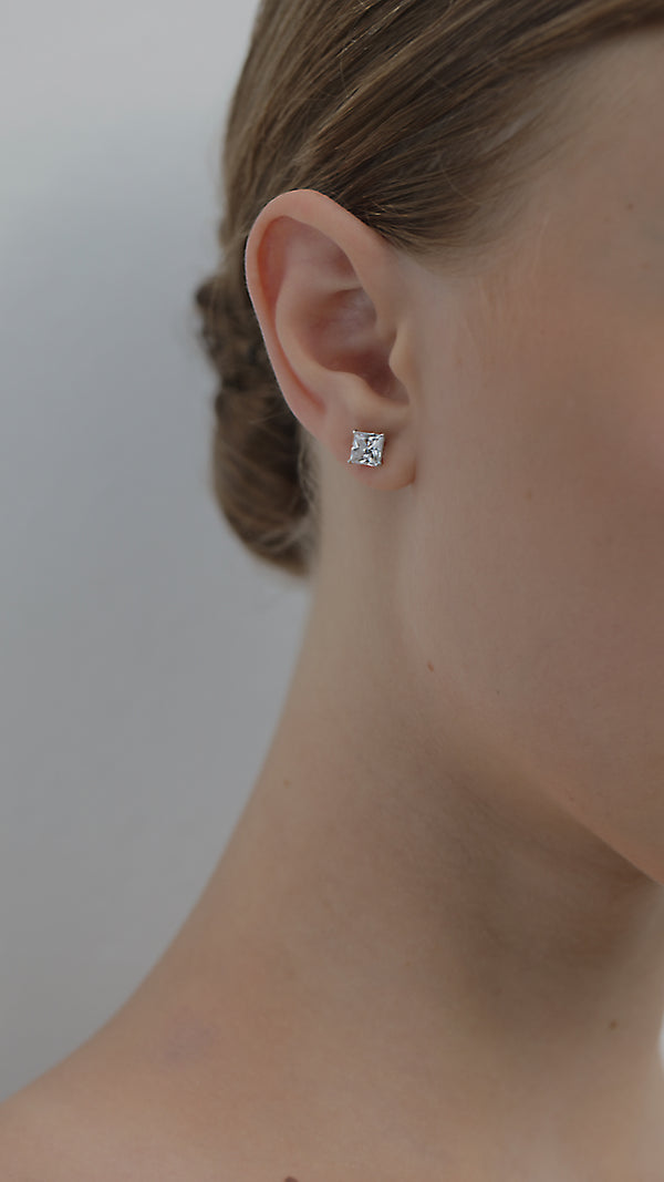 Zara Stud Earrings 9K White Gold