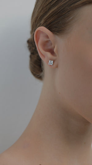 Zara Princess Martini Studs White Gold