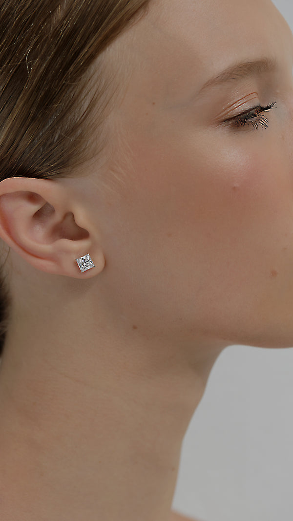 Zara Stud Earrings 9K White Gold