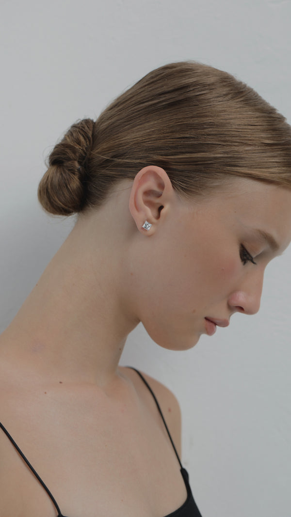 Zara Stud Earrings 9K White Gold