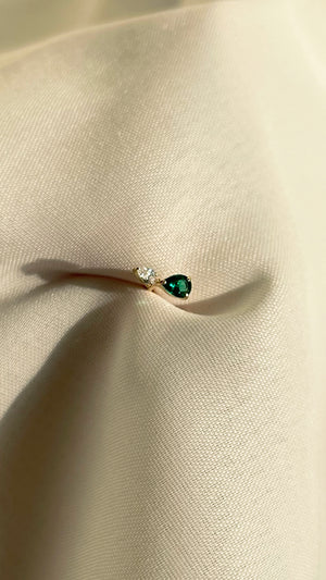 Zeta Studs Emerald Gold Vermeil