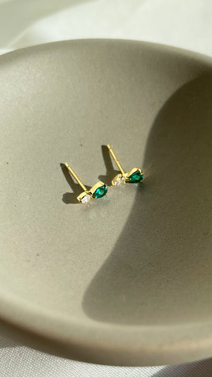 Zeta Studs Emerald 18K Gold Vermeil